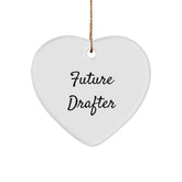 Funny Future Drafter Gifts from Men, Women, Friends, Family - Heart Ornament with Inspirational Quote for Drafter, Men, Women, Friends, Family, Coworkers this Christmas - Image 1